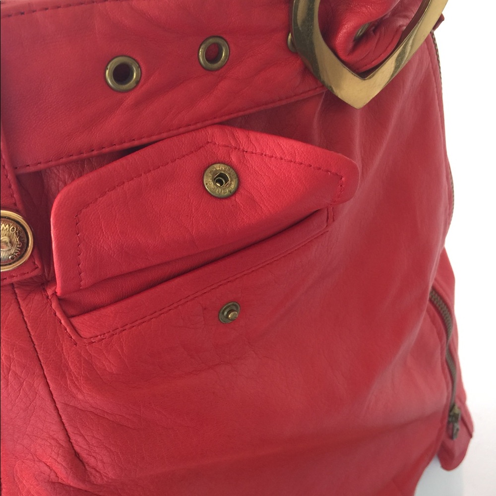 VTG “Moschino Leather” red miniskirt w/zip closure - Picture 6 of 16